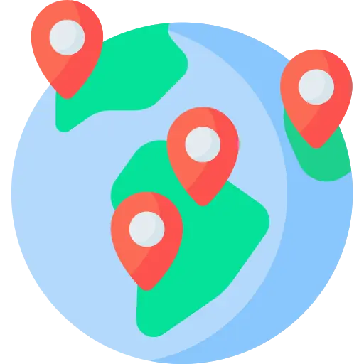 Icon of a globe representing worldwide access