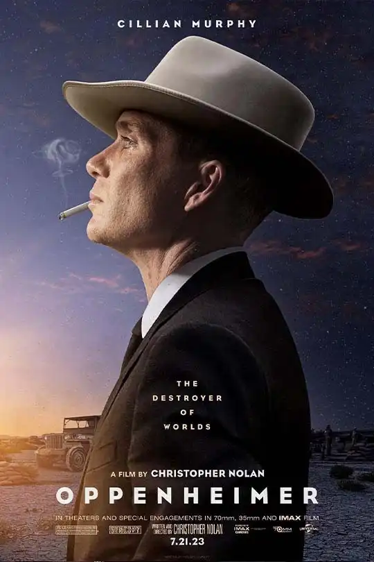 Promotional poster for the award-winning movie Oppenheimer
